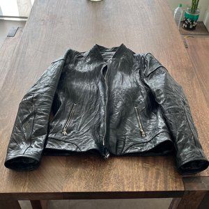 John Varvatos Crinkled Leather Jacket Black 50 EU